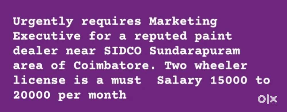 Marketing Executive required