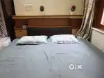 Double Bed with Box and one pair mattress and 6x3 steel trunk.