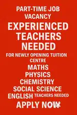 ON-SITE  TEACHERS NEEDED FOR TUITION CENTRE