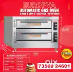 EUROPYA 2 DECK 4 TRAY AUTOMATIC GAS OVEN