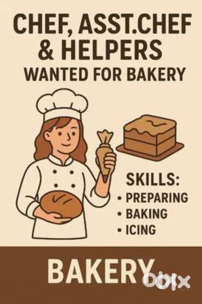 Immediate requirement Baking Chef with minimum1-3years of experience