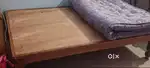 Wooden Cot with Cotton Mattress White Centre Table