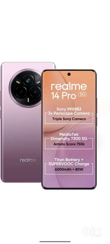 Realme 14 pro (8gb 128gb) (28 days) new phone with bill box charger