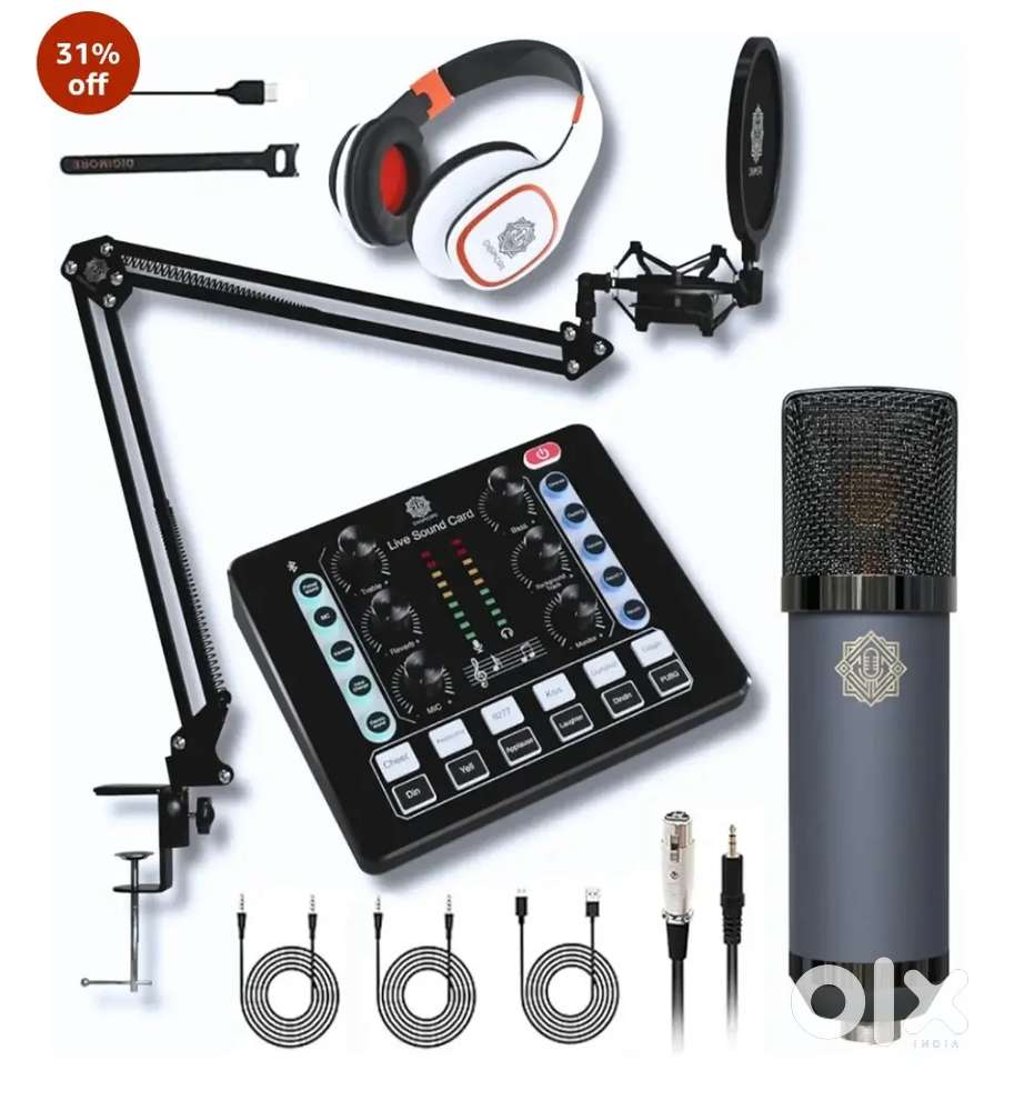 DIGIMORE Mic Kit with Studio Setup For Podcast And Live Recording