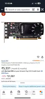 Quadro P1000 4GB ddr5 graphic card