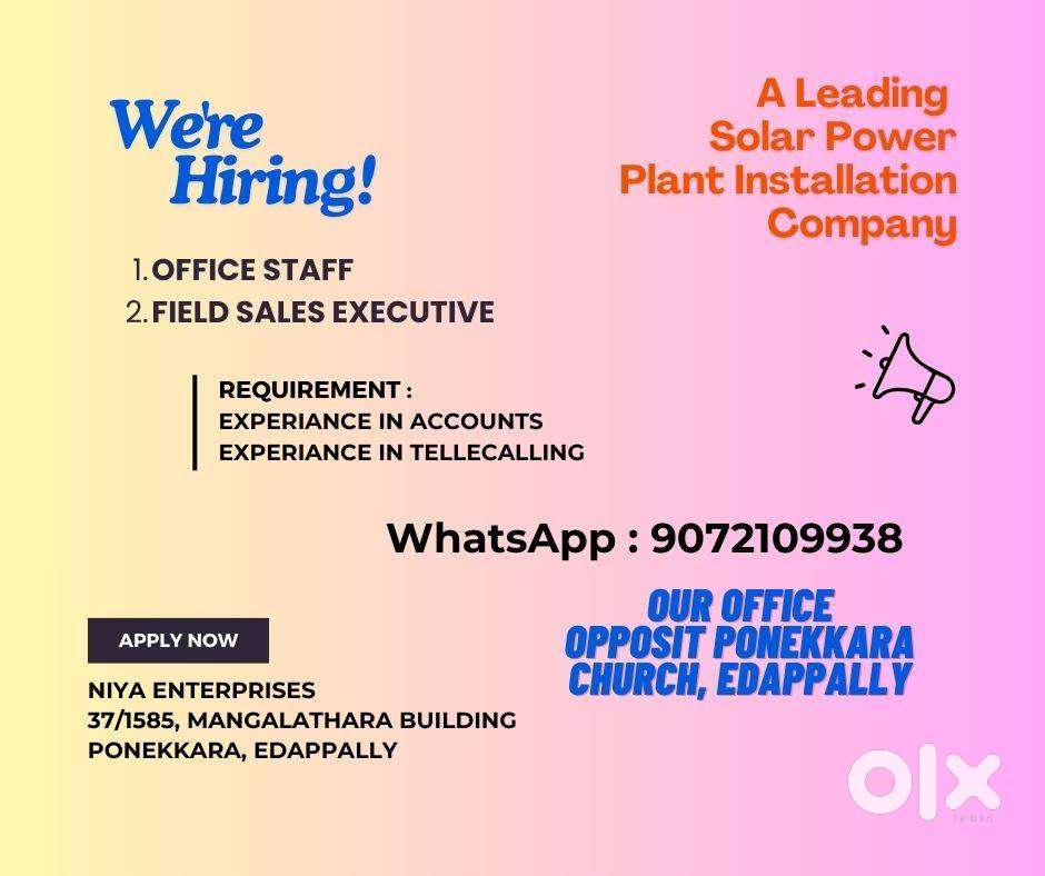 OFFICE ASSISTANT REQUIRED FOR A SOLAR COMPANY