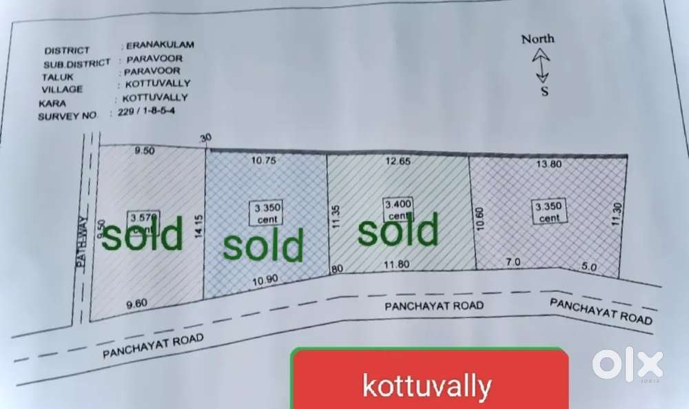 House plot kottuvally 3.400 cent
