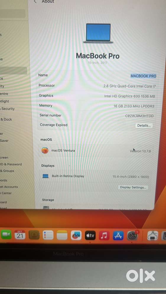 MacBook Pro 2017 , 16inch
