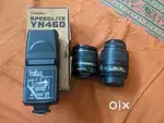 Nikon / canon lens & Yongnuo speedlite YN 460 flash light combo