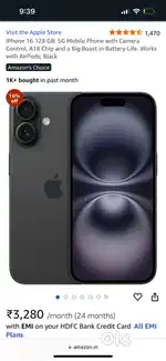 I phone 16 128 sealed set with bill