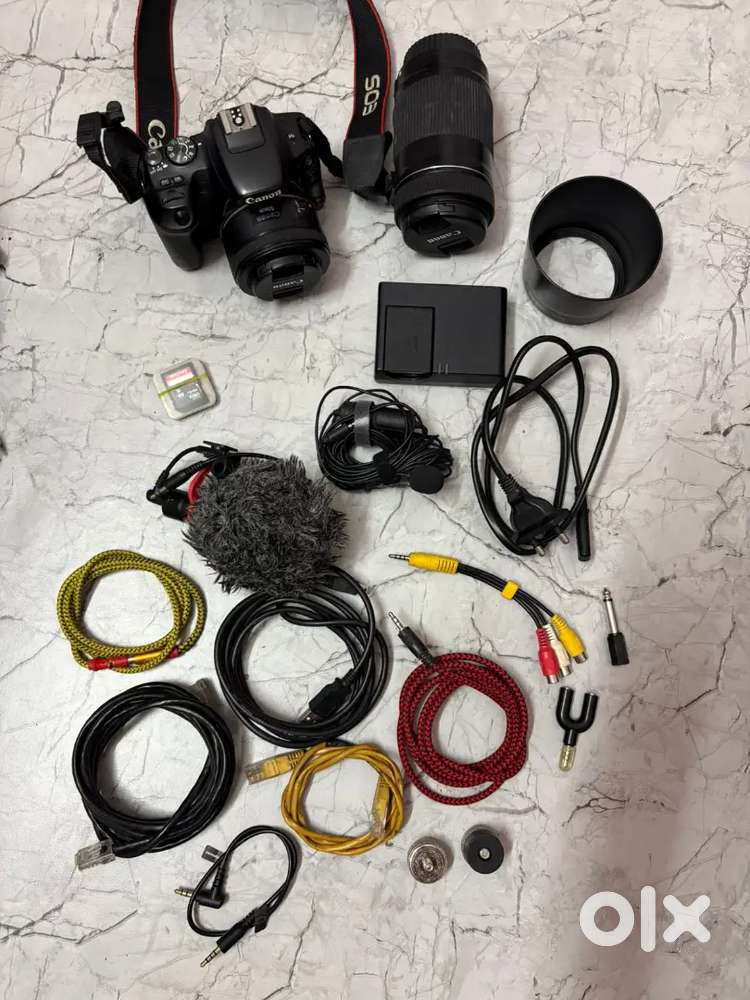 canon 200d with 55.250. 50mm 1.4 and 18.55 kit lence