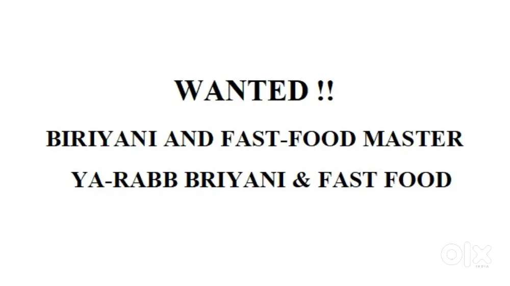 Fast food & briyani master
