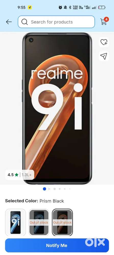 Realmi 9i 4+4+64