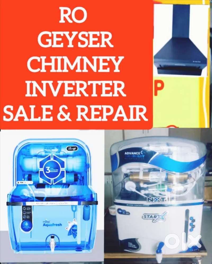 WATER PURIFIER FILTER RO SYSTEM AND CHIMNEY , GEYSER IN HOLE SALE RATE