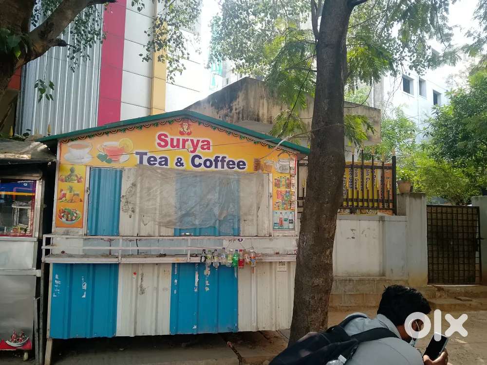 Shop setup with storage places