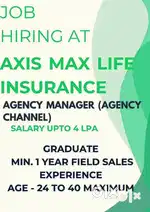 Jamnagar/max life/field sale/graduate/agency channel/4.0LPA/onrole