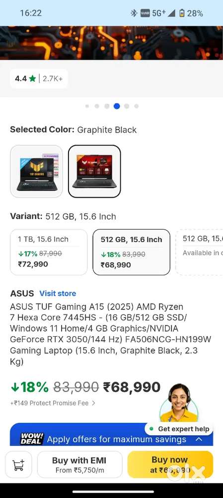 Gaming laptop only 1 year using