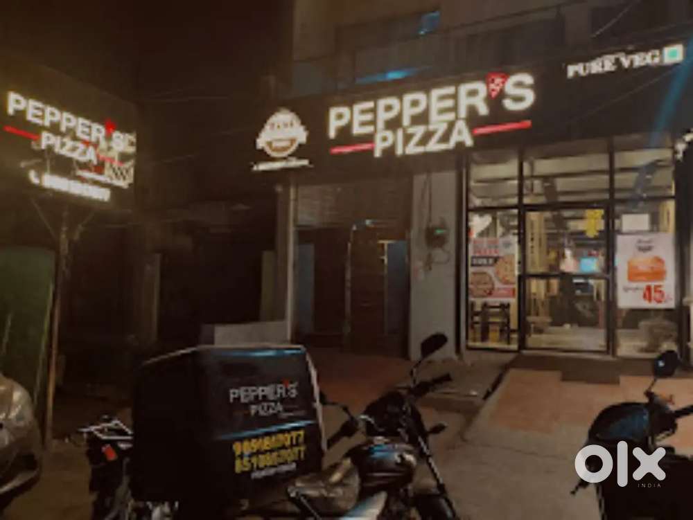 Helper , pizza maker, delivery boy, reception