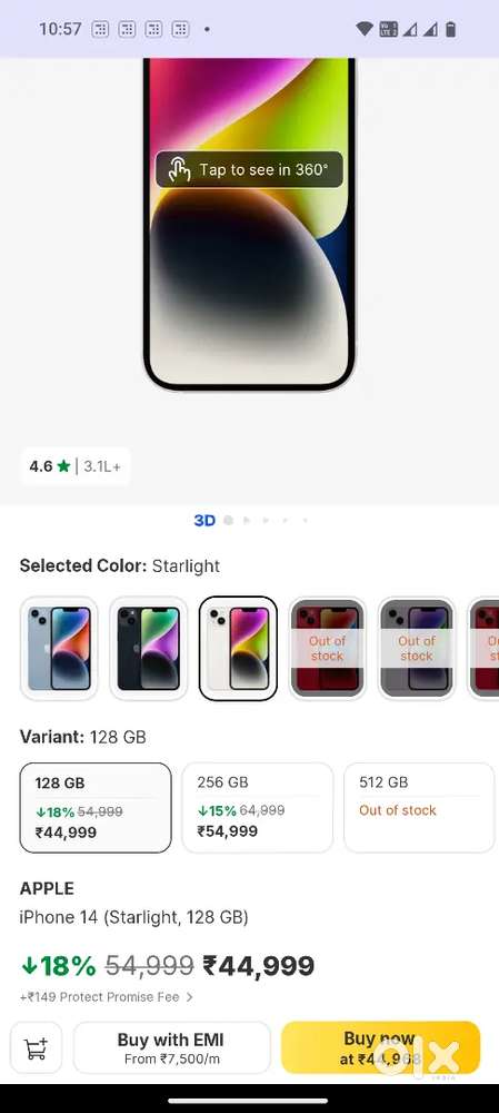 Iphone 14 of Big billion days