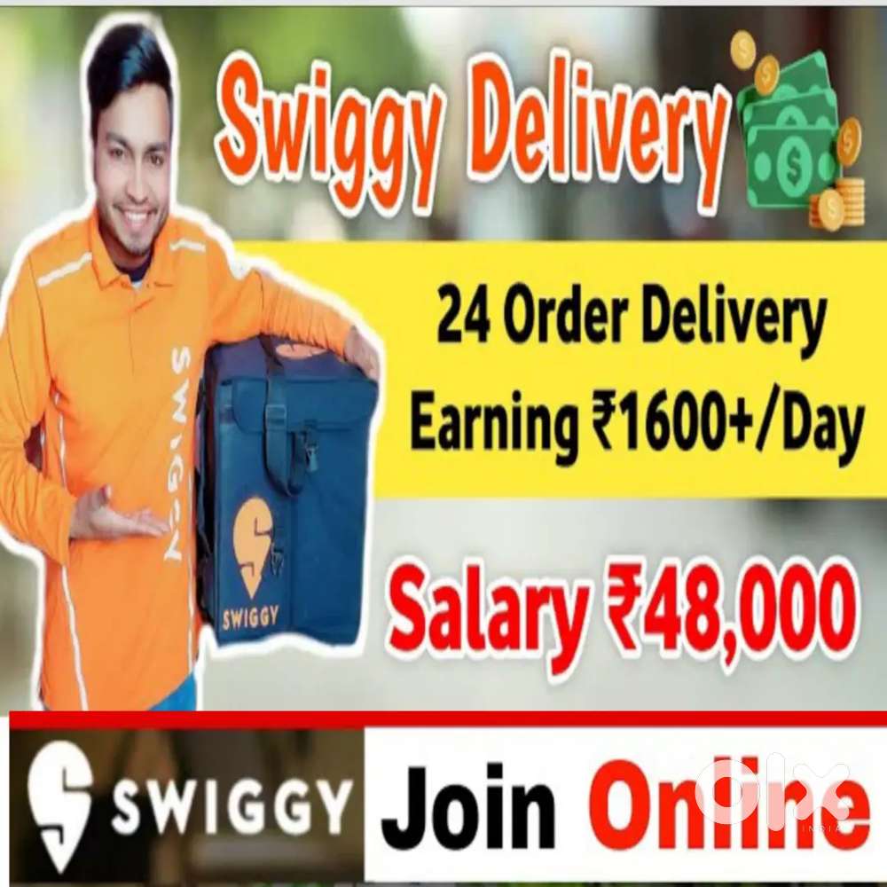 FREE JOINING 100 Delivery boys Swiggy Food Delivery jobs