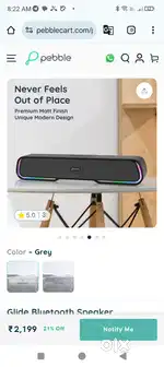 Pebble Glide Bluetooth speaker (just like new)