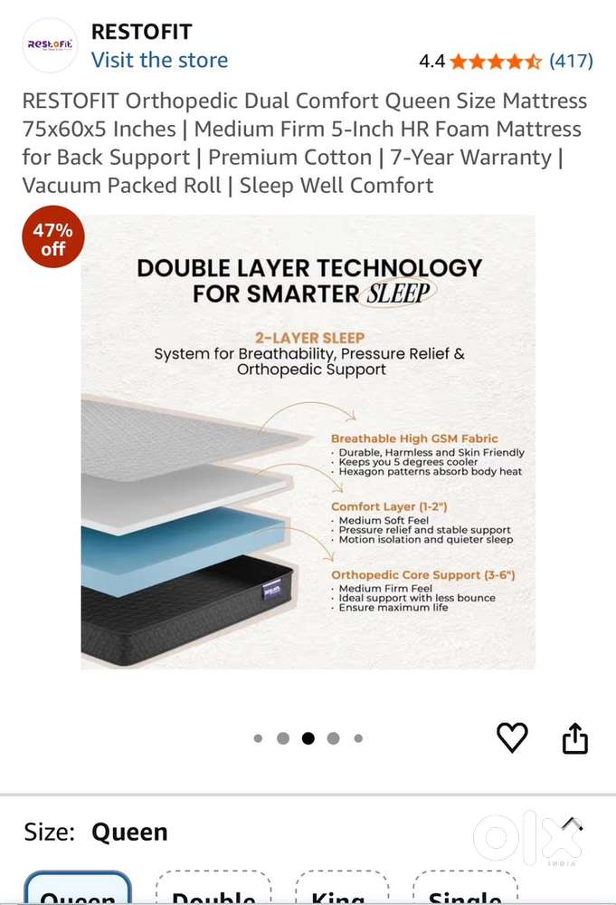 Queen orthopedic mattress, super comfortable