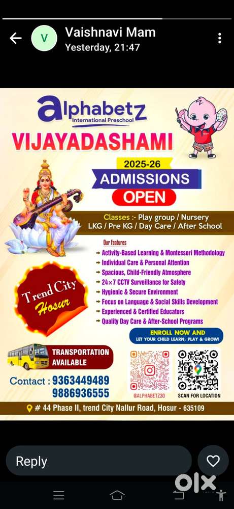 Teacher for pre school
