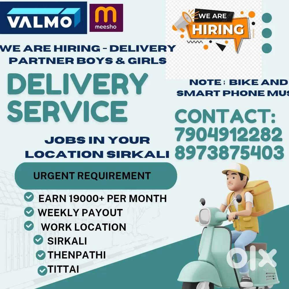 Job in sirkali Valmo delivery partner job available