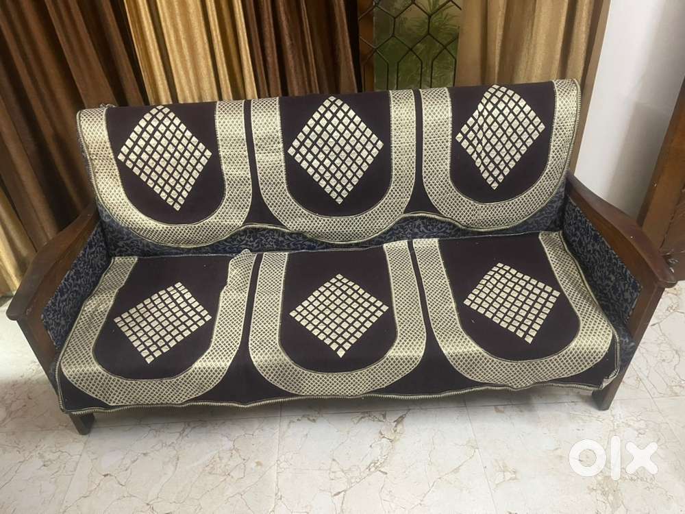 Teak wood 5 seater sofa