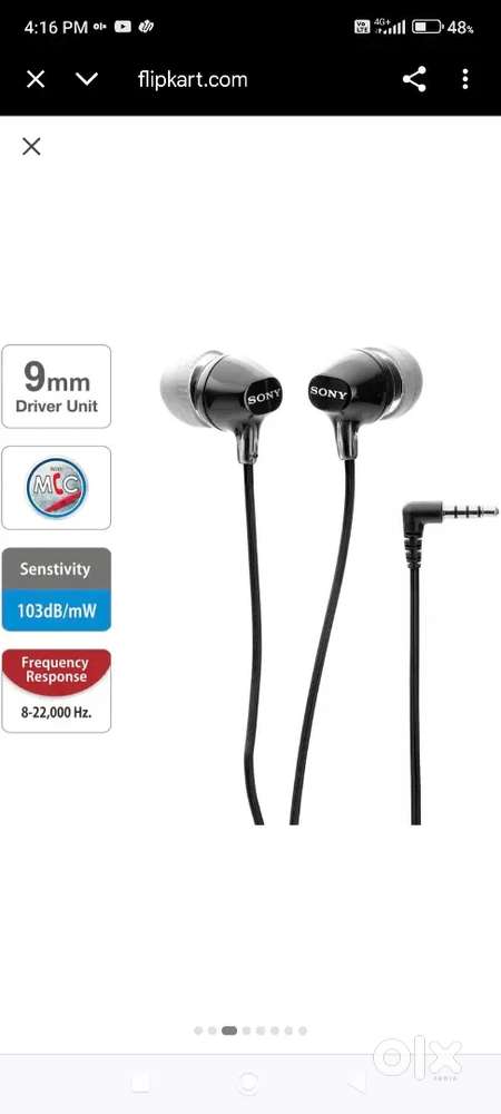 SONY WIRED EARPHONES WITH MIC IN GOOD CONDITION