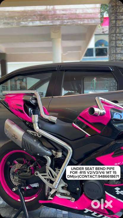 Yamaha v3 exhaust with seat type bend pipe