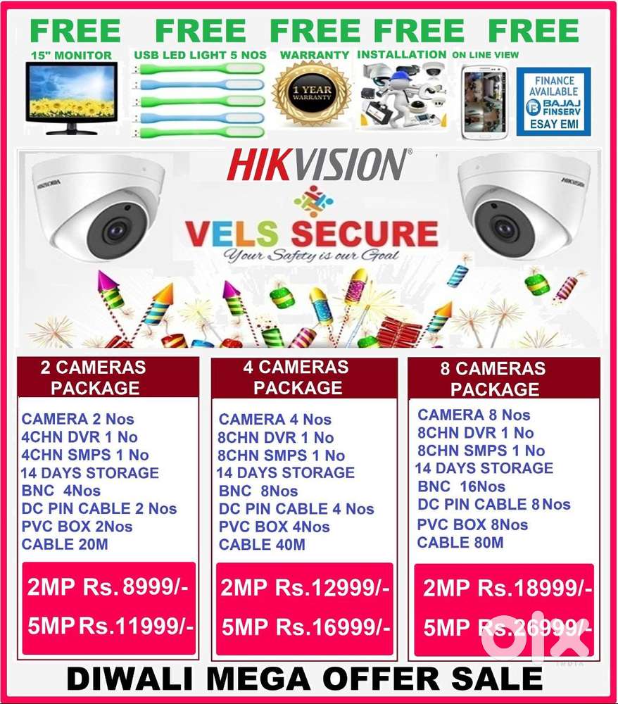 HIKVISION CCTV CAMERA 2MP   DAY & NIGHT     VISION  DIWALI MEGA DISCOU