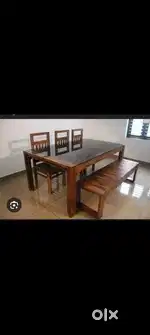 4 chair dining table with bench included