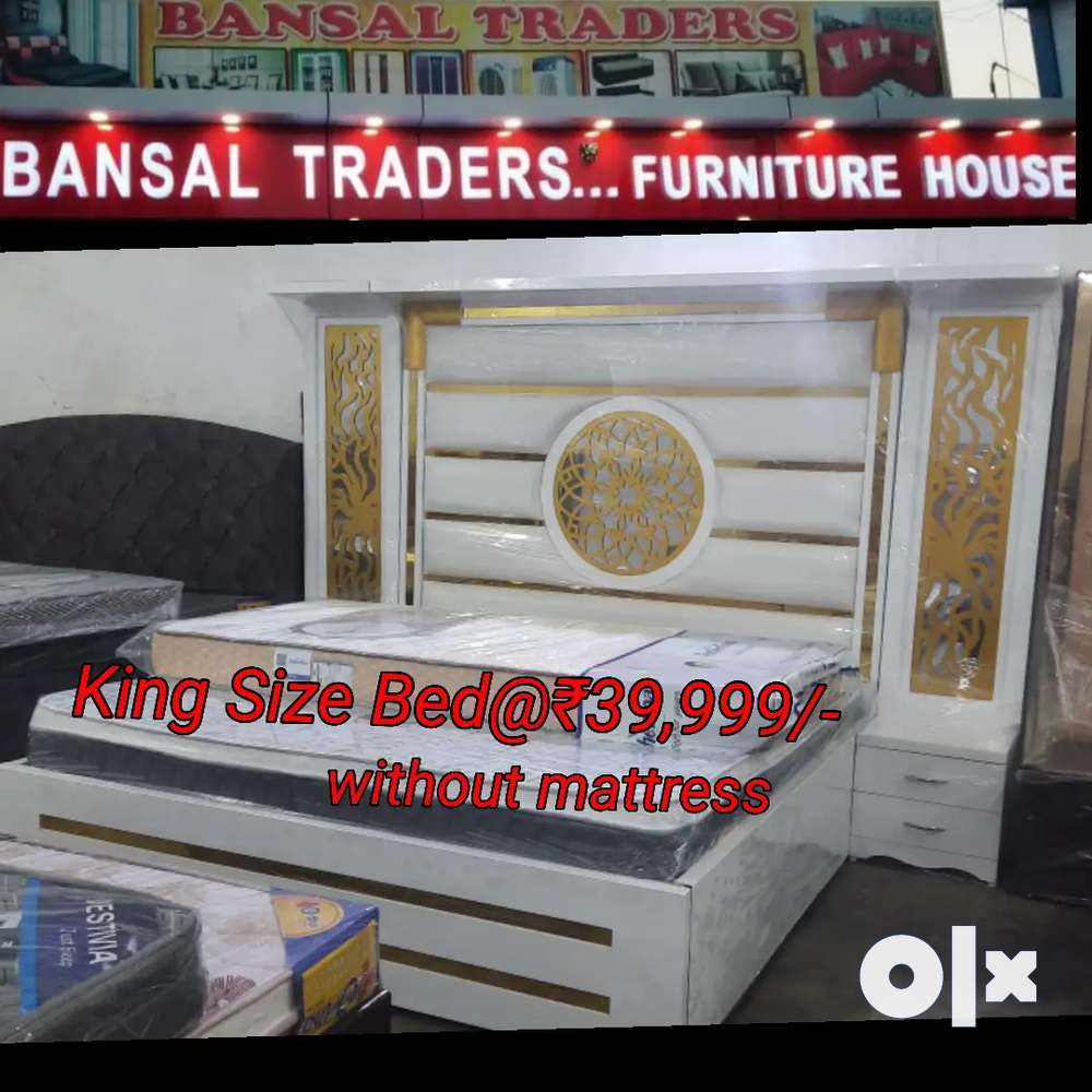 King size double bed high back