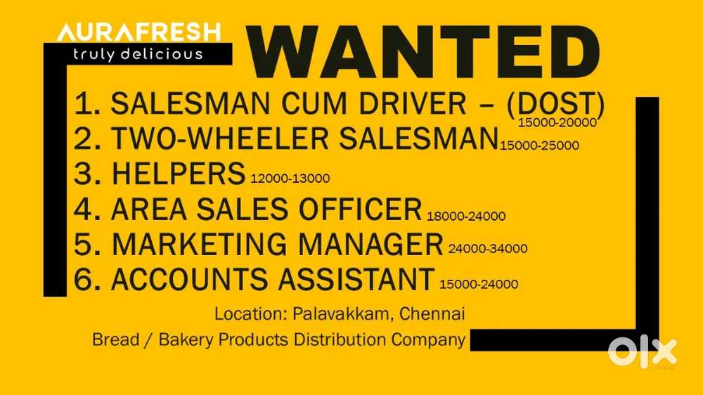 Job Vacancy for Distribution Company