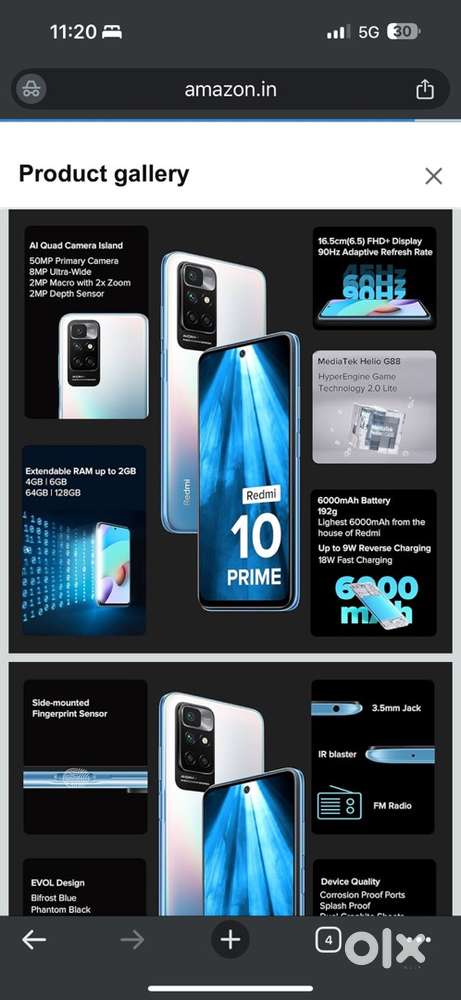 Redmi 10 Prime Black 6GB RAM