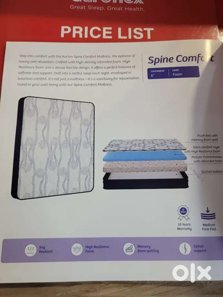 Kurlon Premium  Foam Mattress Queen Size(Stock Clearence Sale)