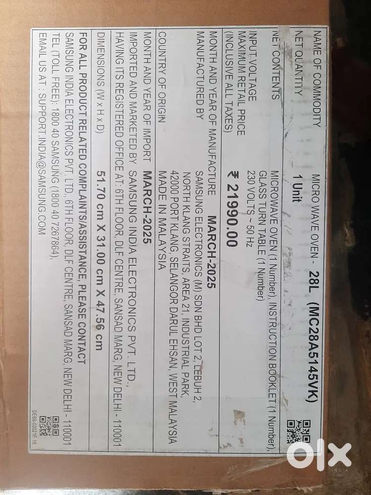 Micro oven Samsung New sel box