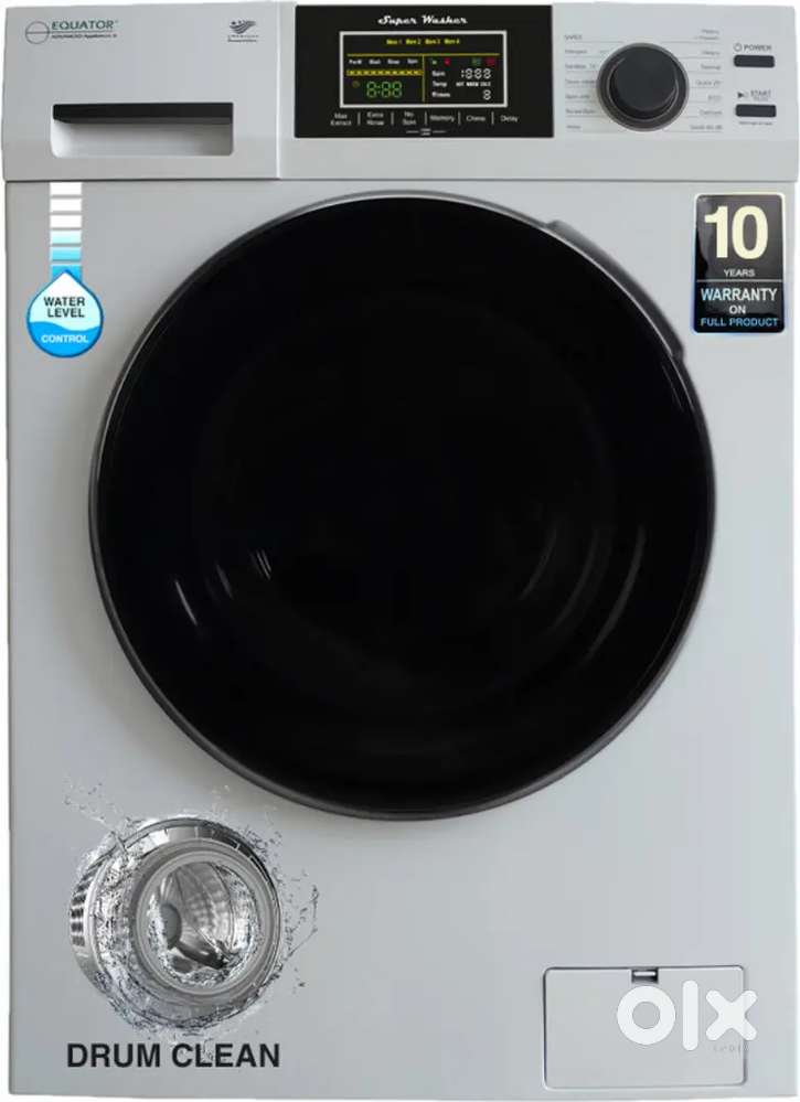 10 kg front-load washing machine full automatic with water heater