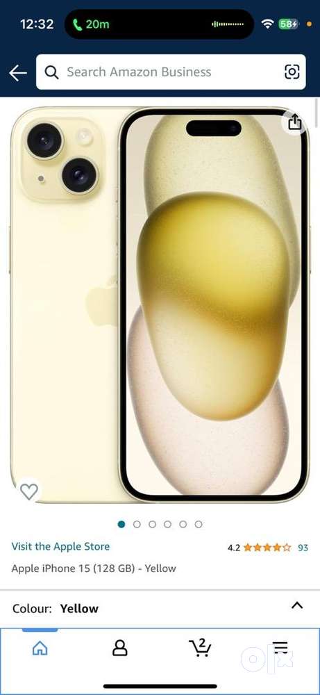 Apple iphone 15 128gb Yellow available best rate