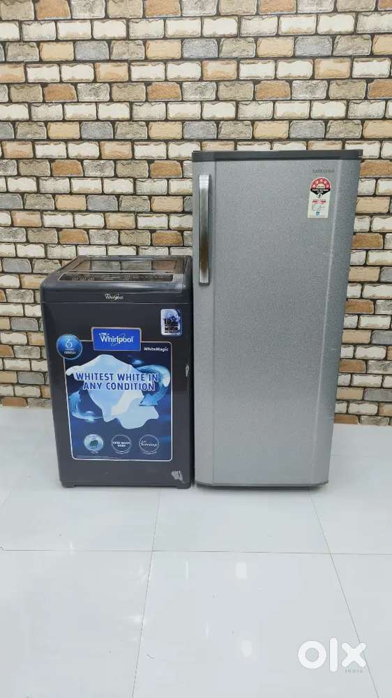 Combo samsung single door fridge with Whirlpool 6.2kg washing machine