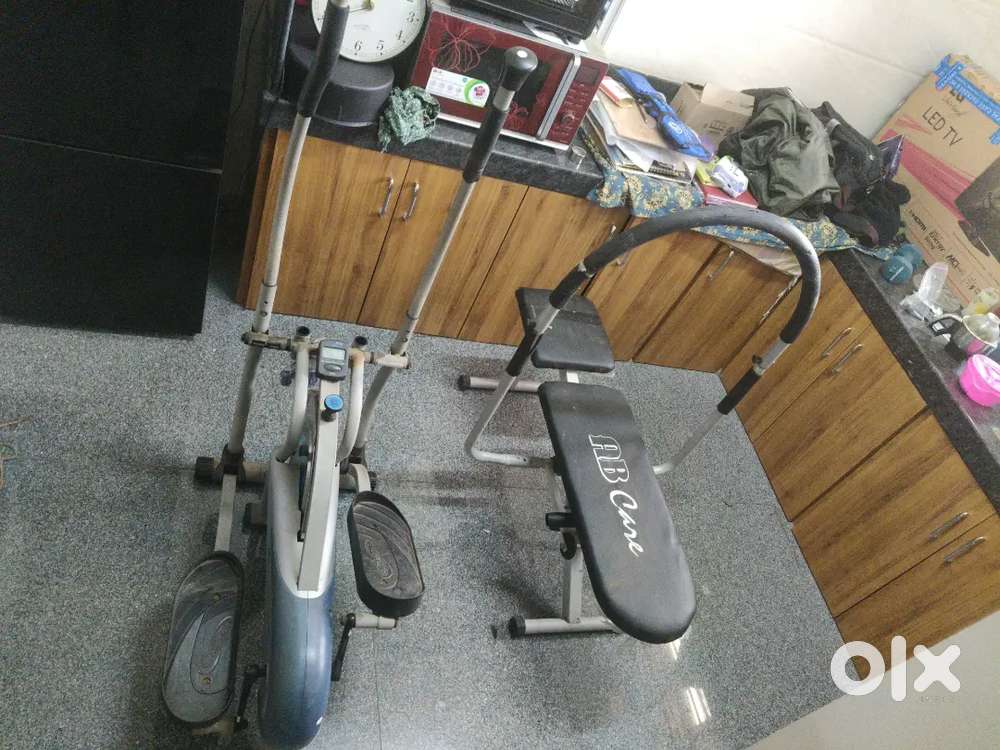 Orbitrek cross trainer and AB care workout bench