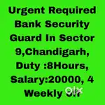 Bank Security Guard Job chandigarh