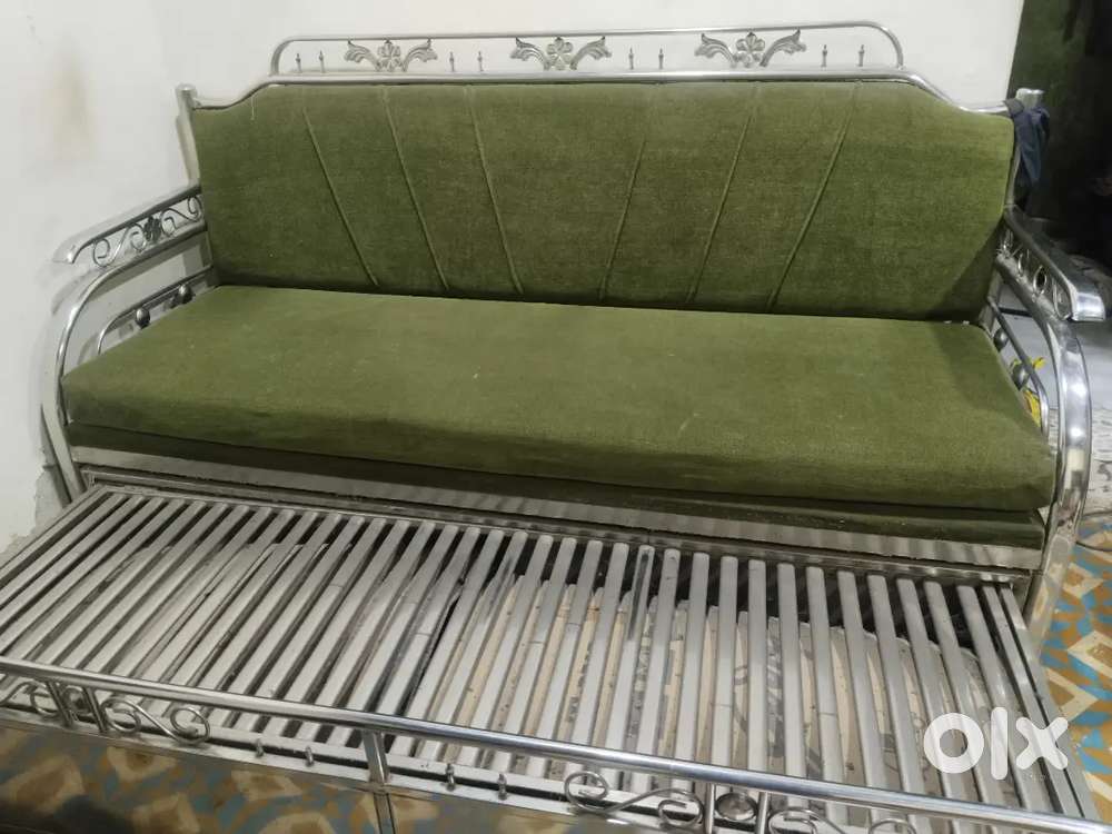 Steel sofa cum bed