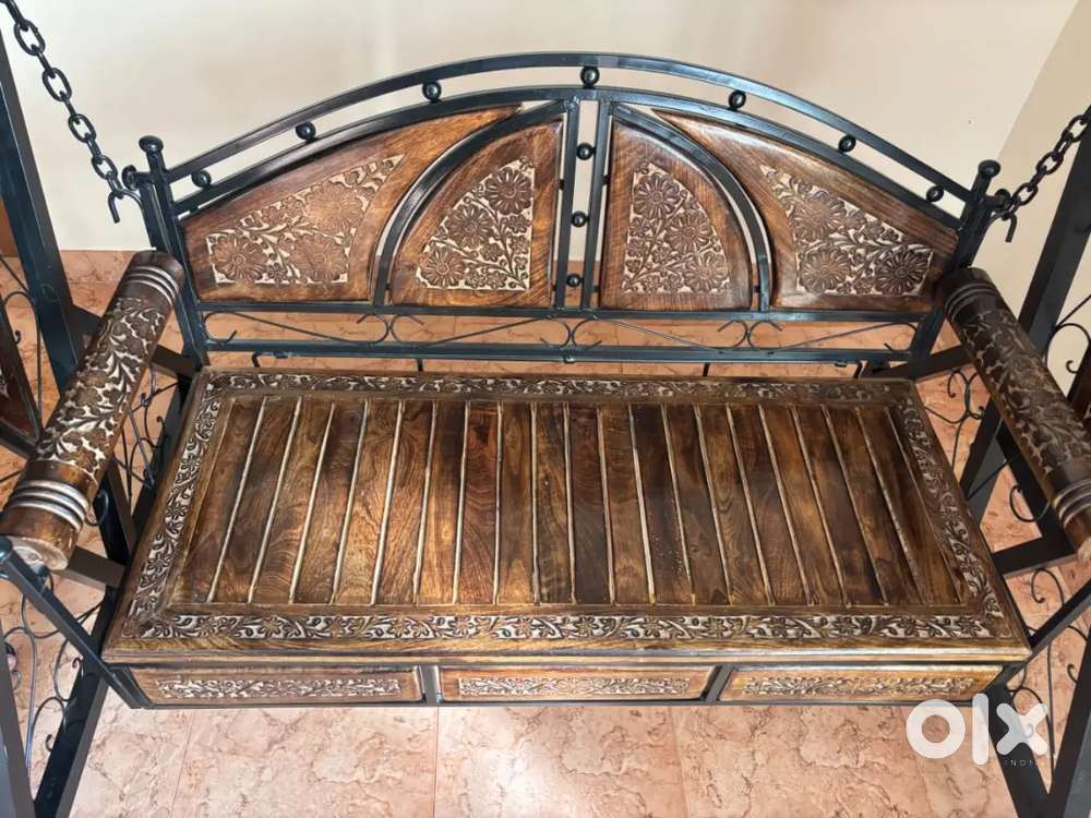 Elegant Wooden & Iron Swing (Jhula)