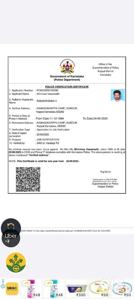 6 years experience in driving need premnent duty