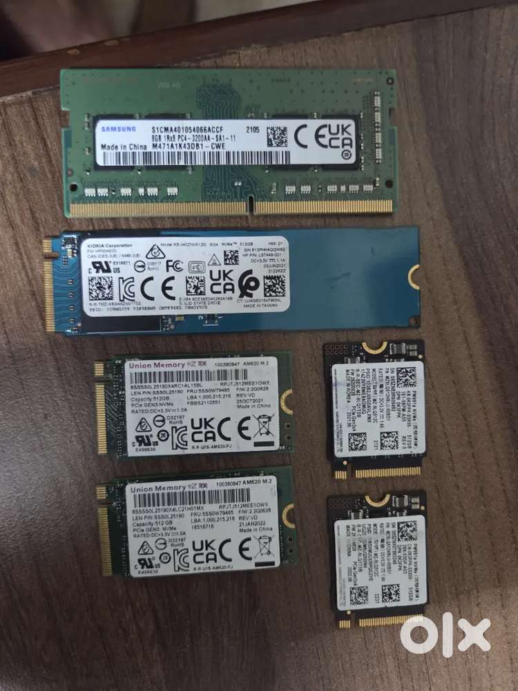 RAM and SSD (1,RAM 8gb)Price2500 Or (4,SSD 512)price 1750