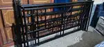 Black metal cot king size with woolen bed
