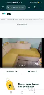L shape sofa + 2 side stools