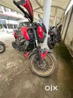 Dominar 400 ABS installed with visor and clutch guards